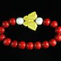 Wholesale 12pcs Turquoise Yellow Butterfly Red White Veins Beads Stretch Bracelet ZZ2453