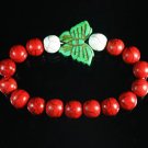 Wholesale 12pcs Turquoise Green Butterfly Red White Veins Beads Stretch Bracelet ZZ2456