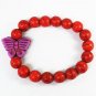 Wholesale 12pcs Turquoise Purple Butterfly Red Veins Beads Stretch Bracelet ZZ2458
