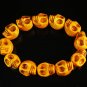 Wholesale 12pcs Turquoise Orange Skull Beads Stretch Bracelet for Men ZZ2400