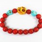 Wholesale 12pcs Turquoise Yellow Baby blue Skull Bead Red Veins Ball Beads Stretch Bracelet ZZ2495