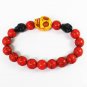 Wholesale 12pcs Turquoise Yellow Black Skull Bead Red Veins Ball Beads Stretch Bracelet ZZ2498