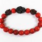 Wholesale 12pcs Turquoise Brown Black Skull Bead Red Veins Ball Beads Stretch Bracelet ZZ2513