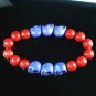 Wholesale 12pcs Turquoise Purple Skull Bead Red Veins Ball Beads Stretch Bracelet ZZ2559