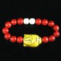 Wholesale 12pcs Turquoise Yellow Buddha Bead Red White Veins Ball Beads Stretch Bracelet ZZ2591
