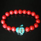 Wholesale 12pcs Turquoise Baby Blue Buddha Red Veins Beads Prayer Mala Stretch Bracelet ZZ2607