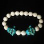 Wholesale 12pcs Turquoise Baby Blue Buddha White Veins Beads Prayer Mala Stretch Bracelet ZZ2609