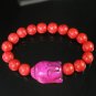 Turquoise Purple Buddha Beads Red Veins Ball Beads Stretch Bracelet ZZ2615