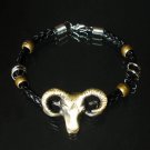 Alloy Zinic Brass Alloy Brass Cool Male Men's Gift Goat Sheep Head Bracelet EB2010