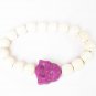 Turquoise Purple Smile Buddha White Veins Beads Prayer Mala Stretch Bracelet ZZ2620