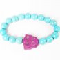 Turquoise Purple Smile Buddha Baby Blue Veins Beads Prayer Mala Stretch Bracelet ZZ2622