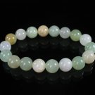 Women 7inch Polished Tibet & Nepal Stone Light Green Color Beads Bracelet WZ2064-10M