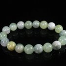 Women 7inch Polished Tibet & Nepal Stone Light Green Light Color Bead Bracelet WZ2066-10M