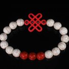 Charming Turquoise Colorful Chinese PINK Knot Bead WHITE RED Veins Beads Stretch Bracelet ZZ2705