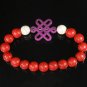 Charming Turquoise Colorful Chinese PURPLE Knot WHITE RED Veins Beads Stretch Bracelet ZZ2723