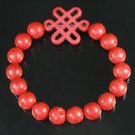 Charming Turquoise Colorful Chinese RED Knot Bead RED Veins Beads Stretch Bracelet ZZ2741