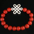 Charming Turquoise Colorful Chinese WHITE Knot Bead RED Veins Beads Stretch Bracelet ZZ2742