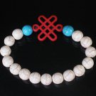 Charming Turquoise Colorful Chinese RED Knot Bead WHITE BLUE Veins Beads Stretch Bracelet ZZ2781