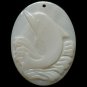 Sea Shell Mother of Pearl Carved Sea Dolphin Pendant GB0018