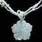 Natural Sea Shell Mother of Pearl Carved Flower Statue Pendant Necklace GC1036