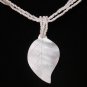 Natural Sea Shell Mother of Pearl Carved Leaf Statue Pendant Necklace GC1096
