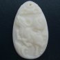Natural Sea Shell Mother of Pearl Carved Ox Cattle Moggy Bull One of Zodiac Animal Pendant