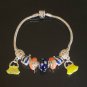 Plated Aldary Chains Colorful Glass Beads Europe Bracelet EZ2010