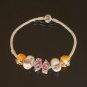 Plated Aldary Chains Colorful Glass Beads Europe Bracelet EZ2012