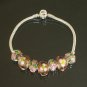 Plated Aldary Chains Colorful Glass Beads Europe Bracelet EZ2025