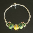 Plated Aldary Chains Colorful Glass Beads Europe Bracelet EZ2027