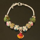 Plated Aldary Adjustable Chains Colorful Glass Beads Europe Bracelet EZ2058