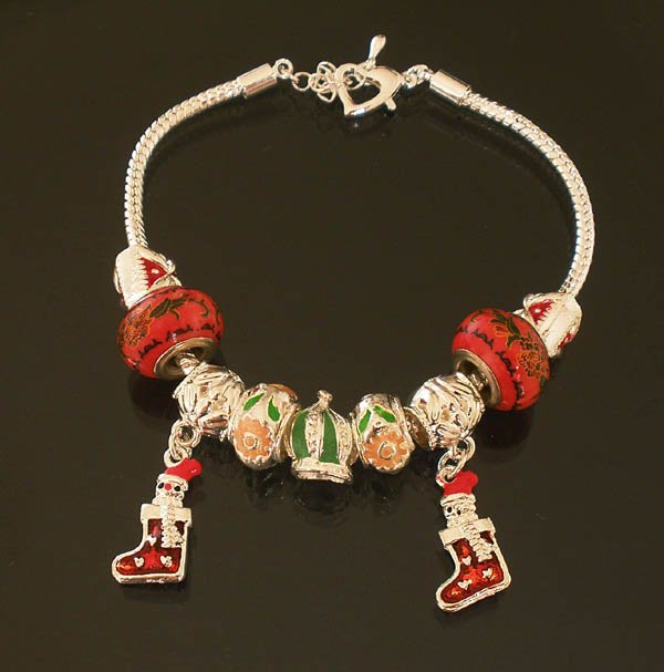 Plated Aldary Adjustable Chains Colorful Glass Beads Europe Bracelet EZ2059