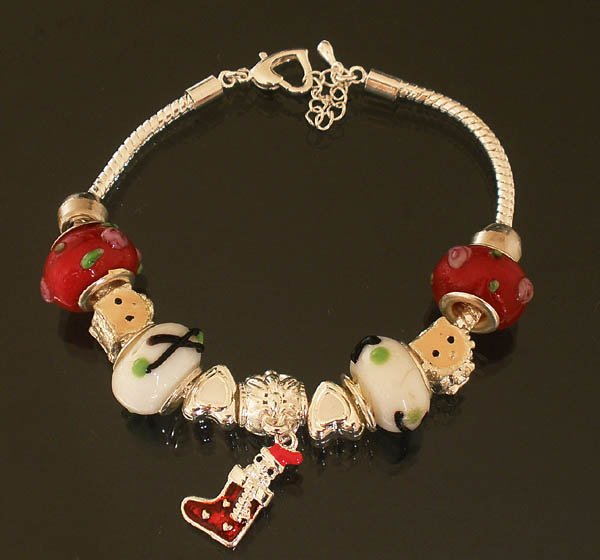 Plated Aldary Adjustable Chains Colorful Glass Beads Europe Bracelet EZ2063