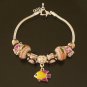 Plated Aldary Adjustable Chains Colorful Glass Beads Europe Bracelet EZ2074