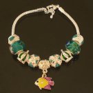 Plated Aldary Adjustable Chains Colorful Glass Beads Europe Bracelet EZ2079