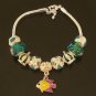 Plated Aldary Adjustable Chains Colorful Glass Beads Europe Bracelet EZ2079