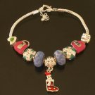 Plated Aldary Adjustable Chains Colorful Glass Beads Europe Bracelet EZ2085