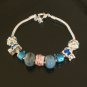 Plated Aldary Adjustable Chains Colorful Glass Beads Europe Bracelet EZ2086
