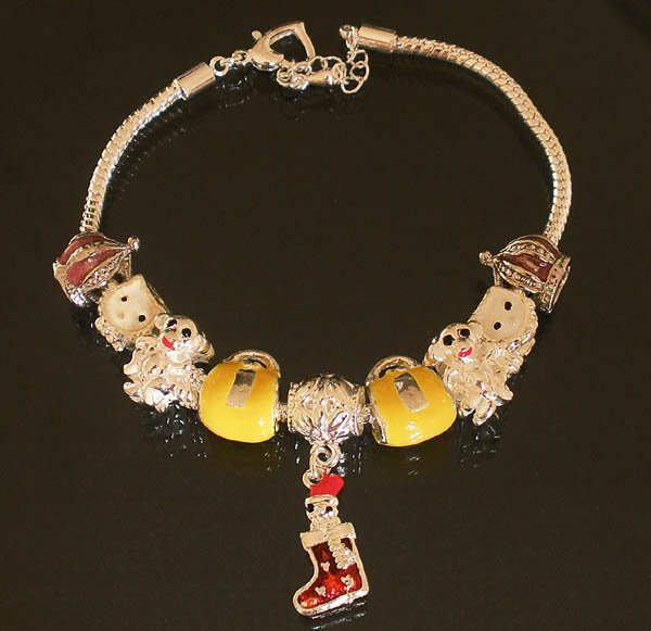Plated Aldary Adjustable Chains Colorful Glass Beads Europe Bracelet EZ2092