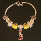 Plated Aldary Adjustable Chains Colorful Glass Beads Europe Bracelet EZ2092
