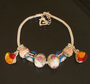 Plated Aldary Adjustable Chains Colorful Glass Beads Europe Bracelet EZ2094