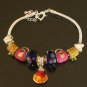Plated Aldary Adjustable Chains Colorful Glass Beads Europe Bracelet EZ2096