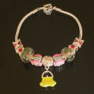 Plated Aldary Adjustable Chains Colorful Glass Beads Europe Bracelet EZ2098