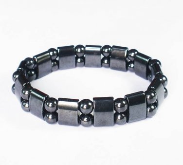Natural Hematite Magnet Therap Health Hygienical Beads Stretchy Bracelet EG24