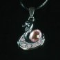 Tungsten Bronze Alloy Plated Swan Pendant EB024
