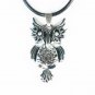 Tungsten Bronze Alloy Plated NightCat Owl Pendant EB029