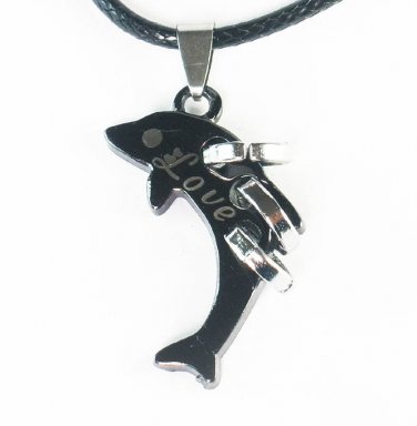 Tungsten Bronze Alloy Plated Dolphin Pendant EB035