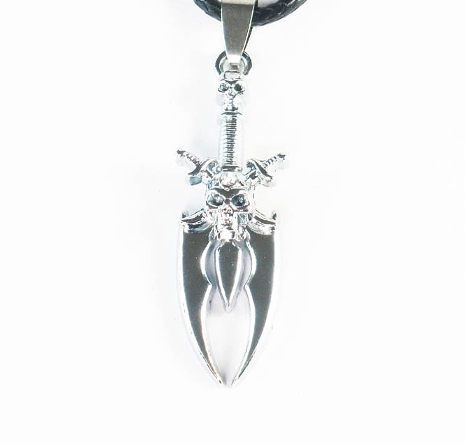 Tungsten Bronze Alloy Plated Skull Sword Pendant EZ067
