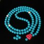 Turquoise Stone 108 0.4inch Baby Blue White Beads Pink Buddhism Buddha Prayer Mala Necklace