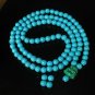 Turquoise Stone 108 0.4inch Baby Blue Beads Green Buddhism Buddha Prayer Mala Necklace